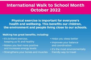 Walking to school – improving health, well-being and the environment